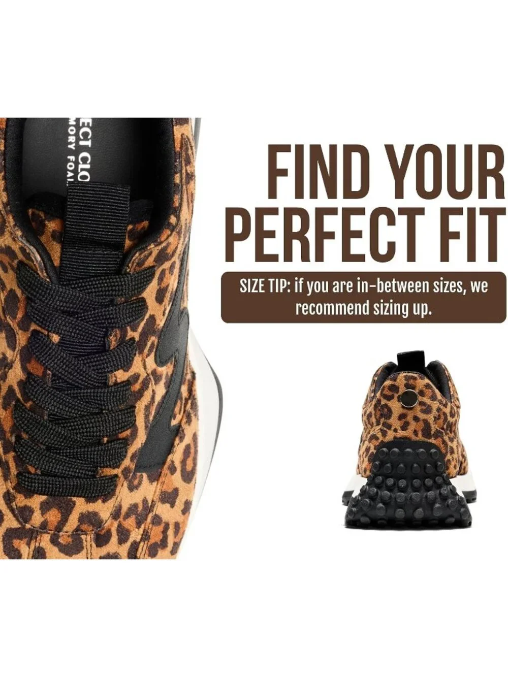 Women's Leopard Lightweight Trendy Lace Up Memory Foam Insole Non-Slip Sneaker - Picture 5 of 6